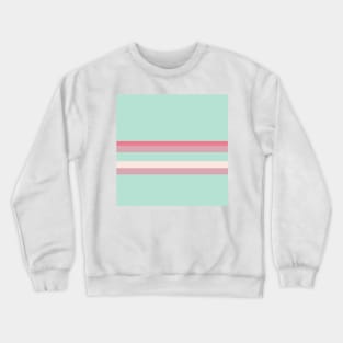 A singular batter of Pale Chestnut, Powder Blue, Misty Rose and Light Coral stripes. Crewneck Sweatshirt